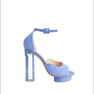 Aperlai Suede Crystal Embellished Sandal